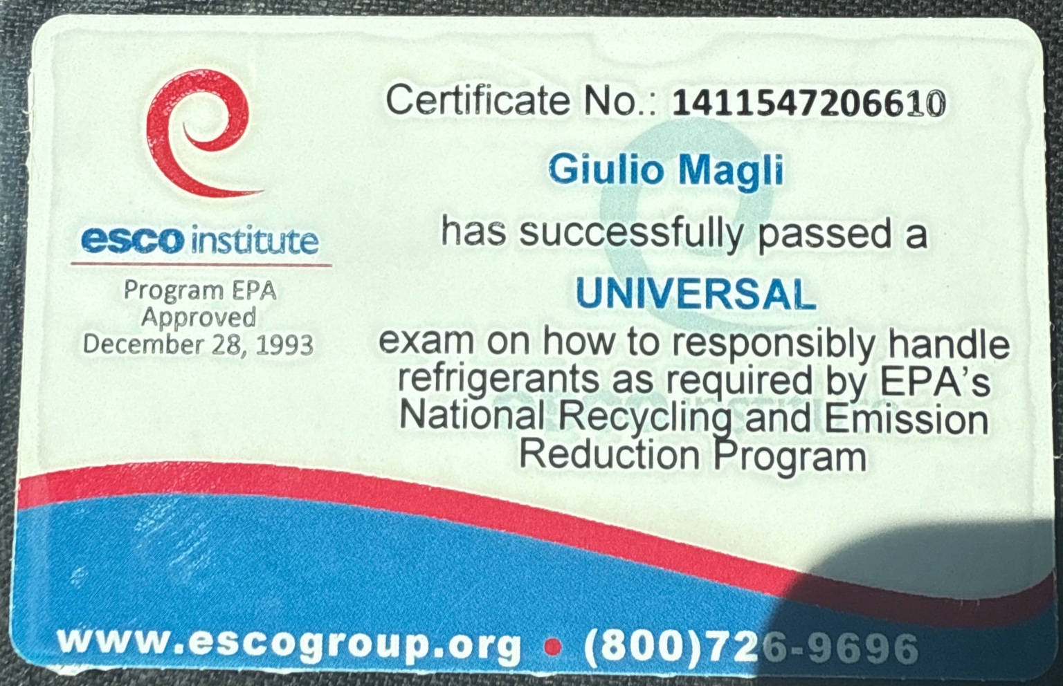 EPA Certification